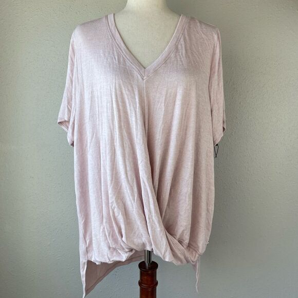 NWOT Calvin Klein Performance Pink V-Neck T-Shirt Size 2X - Picture 1 of 7